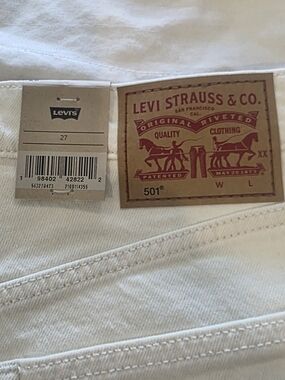 Levi Strauss & Co. 501 White Jean Shorts Size 27 Nwt.